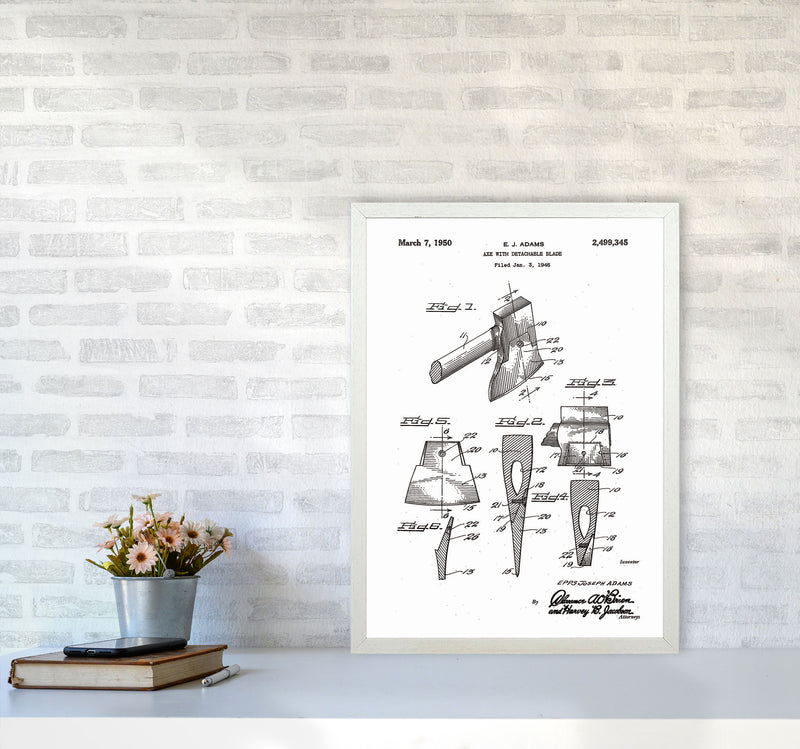 Axe Patent Art Print by Jason Stanley A2 Oak Frame