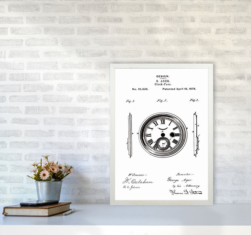Clock Patent Art Print by Jason Stanley A2 Oak Frame