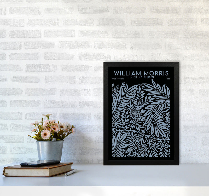 William Morris Print Exibition Black Art Print by Jason Stanley A3 White Frame