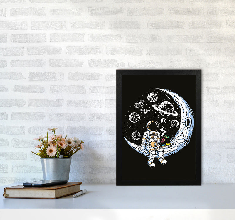 Coffee And Donuts On The Moon Art Print by Jason Stanley A3 White Frame