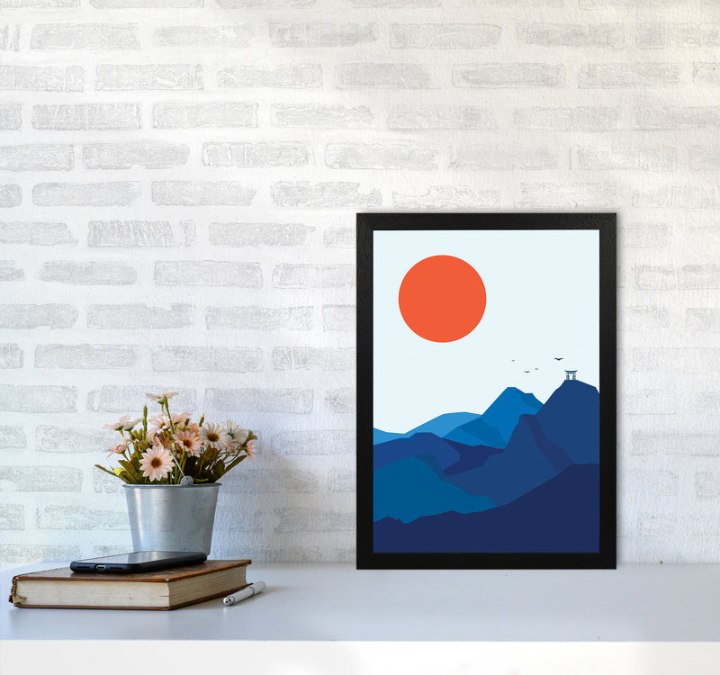 Japanese Mountain Sunrise Art Print by Jason Stanley A3 White Frame