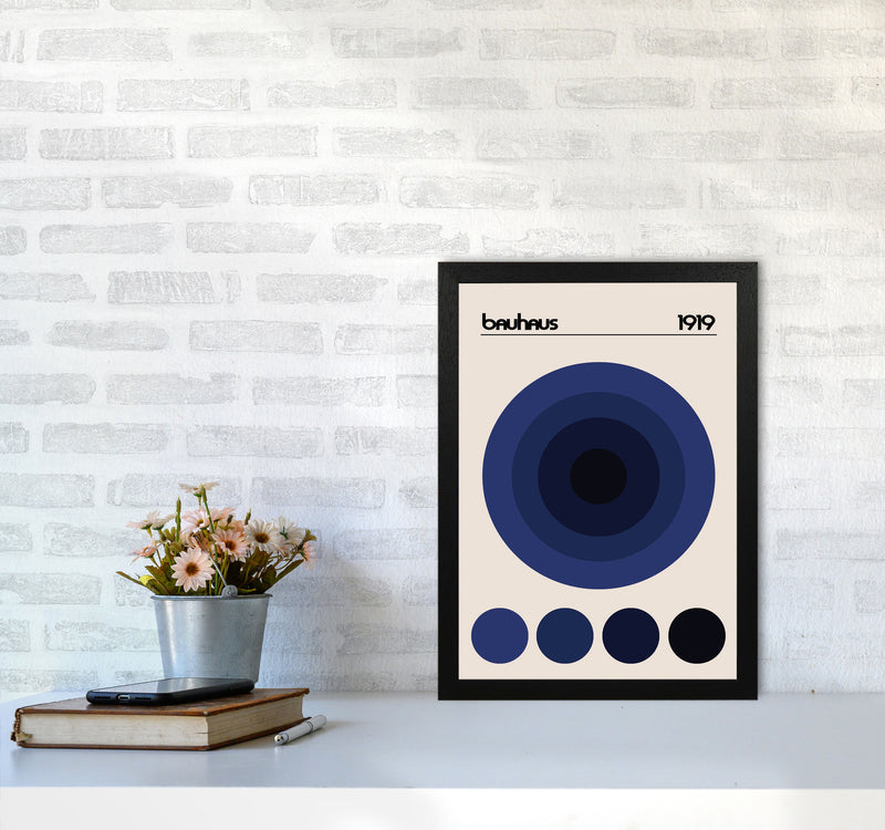 Bauhaus Blue Circle Art Print by Jason Stanley A3 White Frame