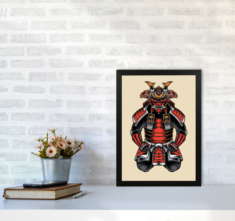 Japanese Samurai Art Print by Jason Stanley A3 White Frame