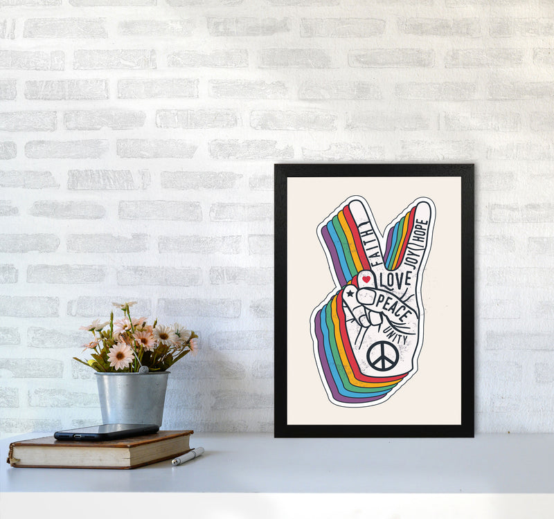 Peace And Love!! Art Print by Jason Stanley A3 White Frame
