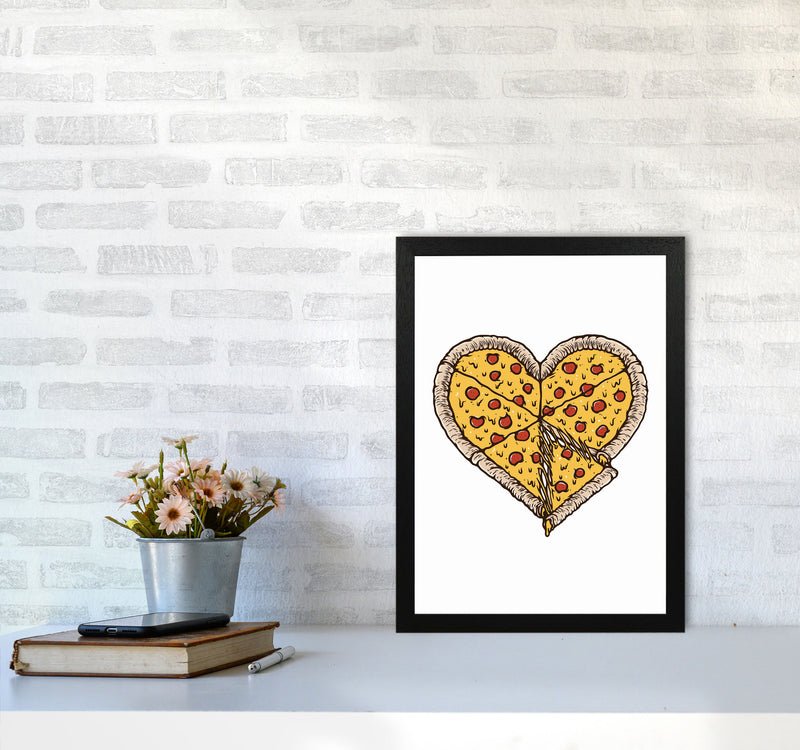 I Love Pizza Art Print by Jason Stanley A3 White Frame