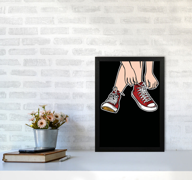 Tie Your Shoe Laces Art Print by Jason Stanley A3 White Frame