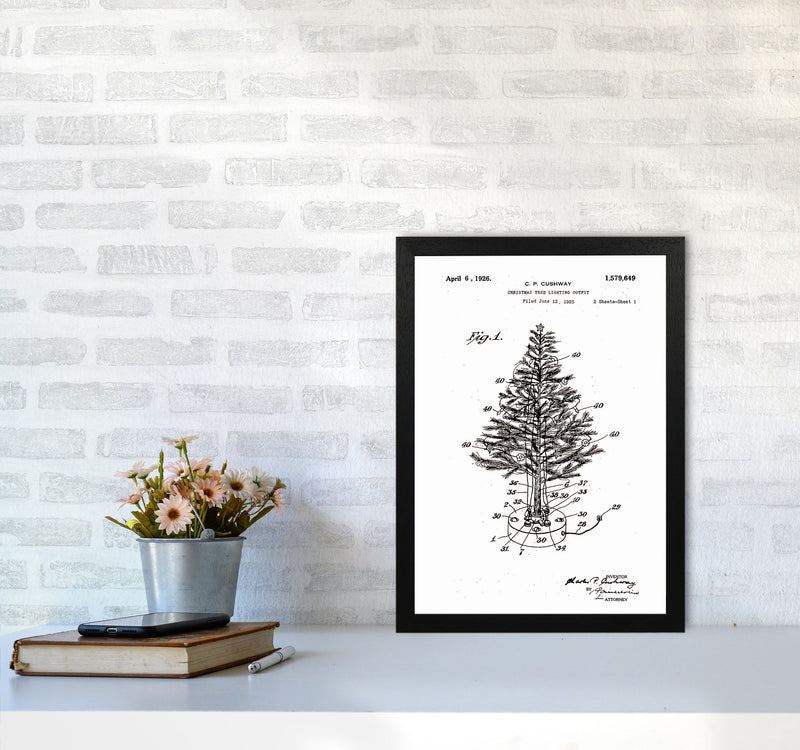 Christmas Tree Patent Art Print by Jason Stanley A3 White Frame