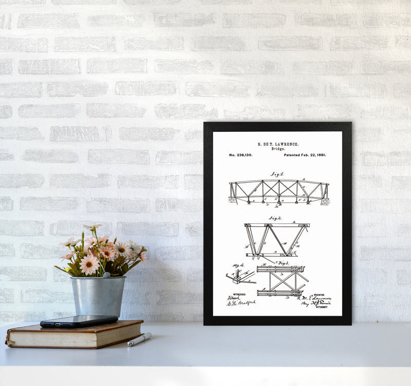 Bridge Patent Art Print by Jason Stanley A3 White Frame