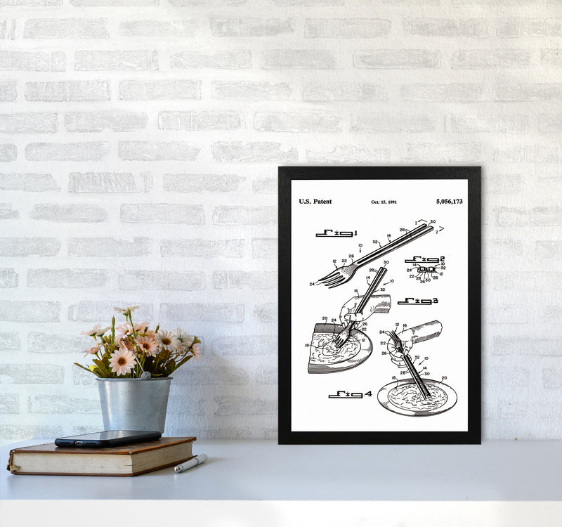 Fork Patent Art Print by Jason Stanley A3 White Frame