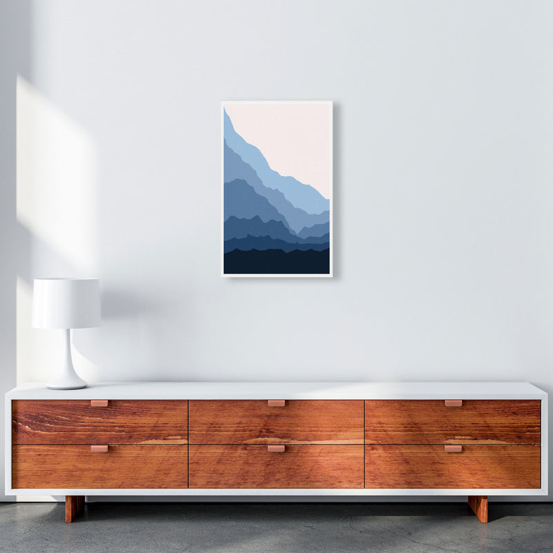 Blue Abstract Mountains Art Print by Jason Stanley A3 Canvas