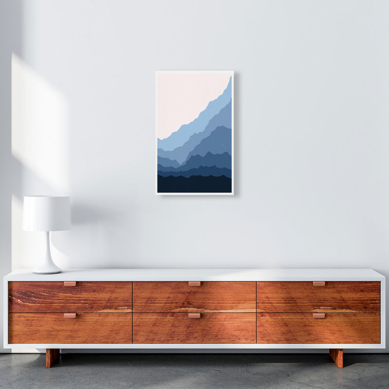 Blue Japanese Mountains Art Print by Jason Stanley A3 Canvas