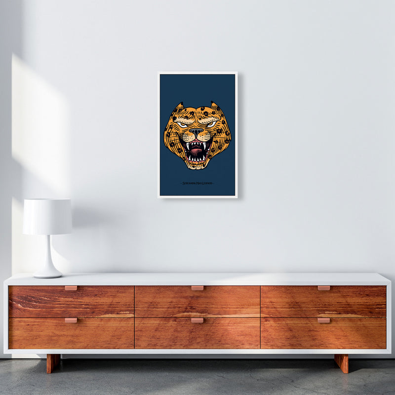 Screaming Mad Leopard Art Print by Jason Stanley A3 Canvas
