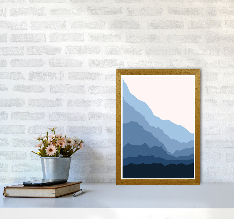 Blue Abstract Mountains Art Print by Jason Stanley A3 Print Only