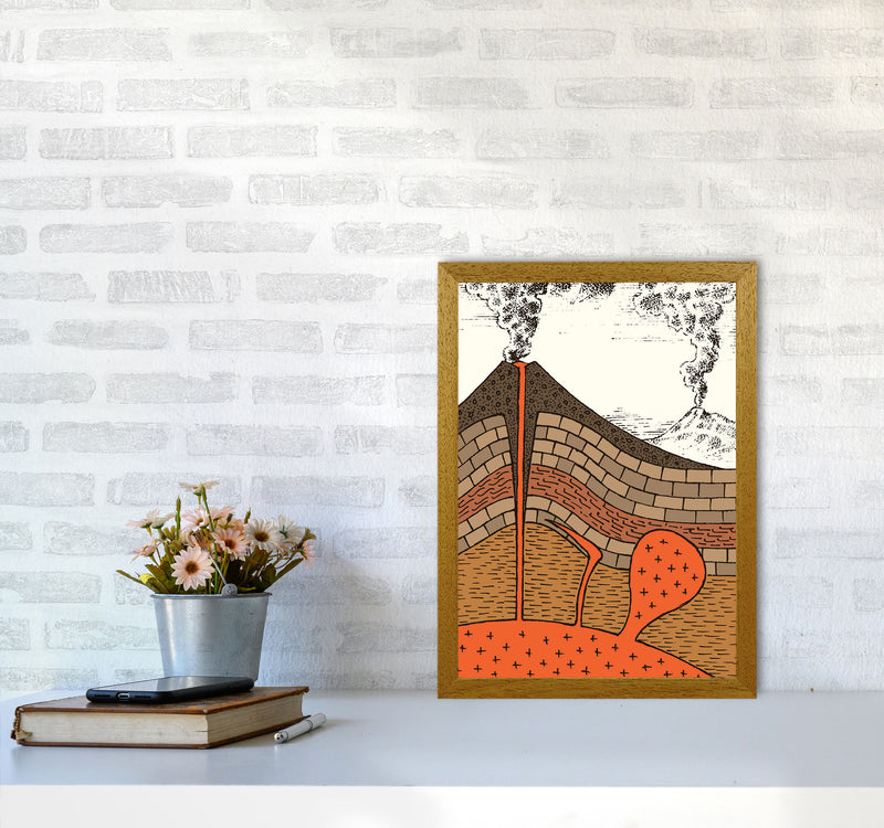 Volcano Cross Section Art Print by Jason Stanley A3 Print Only