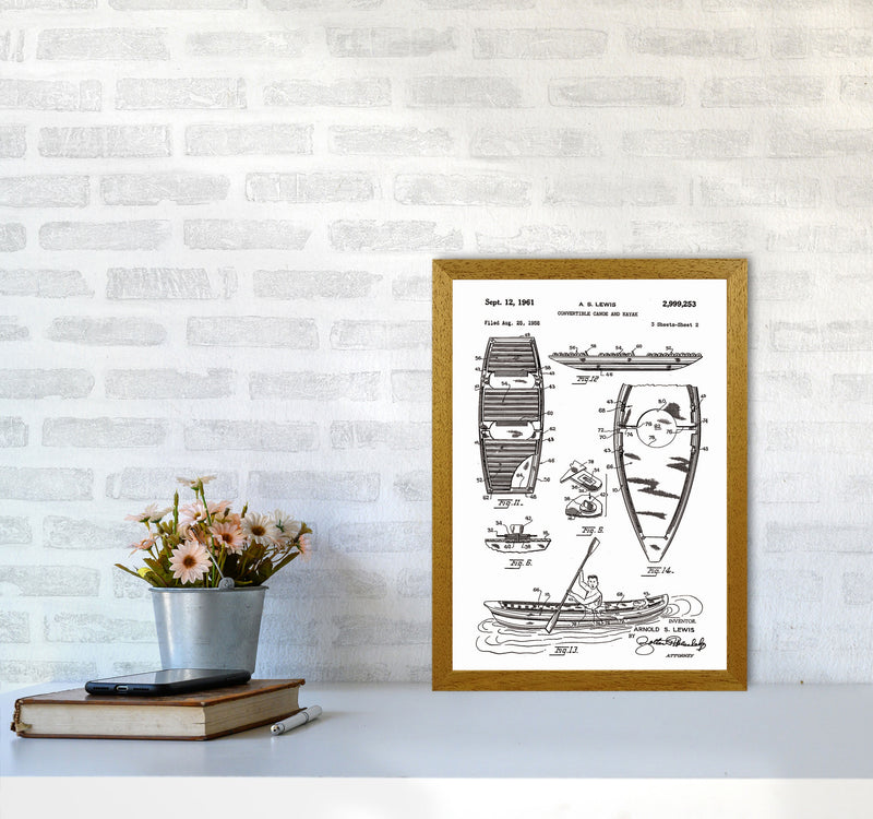 Canoe And Kayak Patent Art Print by Jason Stanley A3 Print Only