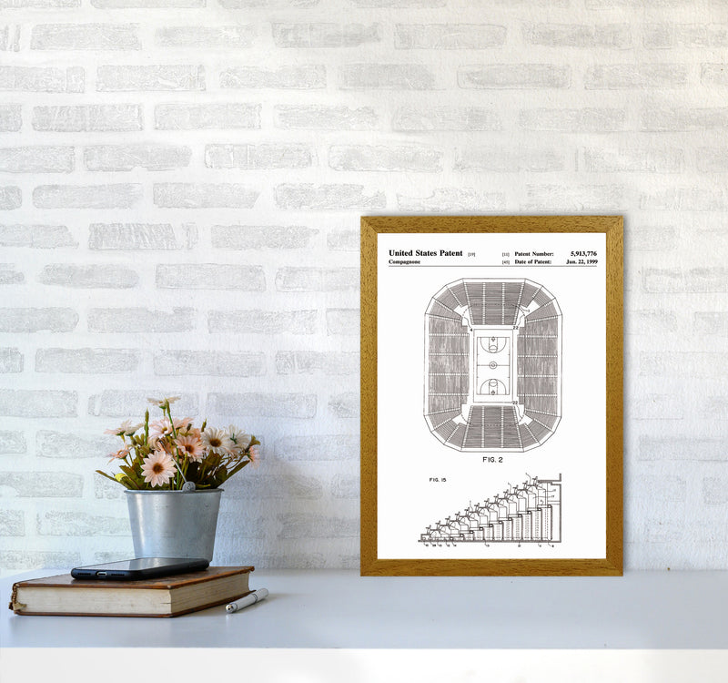 Basketball Court Patent Art Print by Jason Stanley A3 Print Only