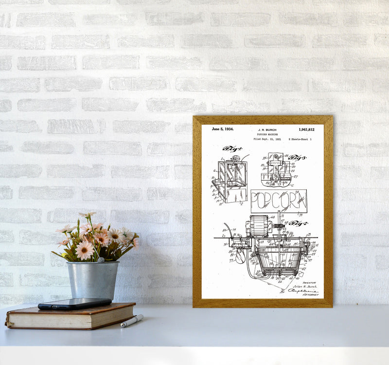 Popcorn Machine Patent 2 Art Print by Jason Stanley A3 Print Only