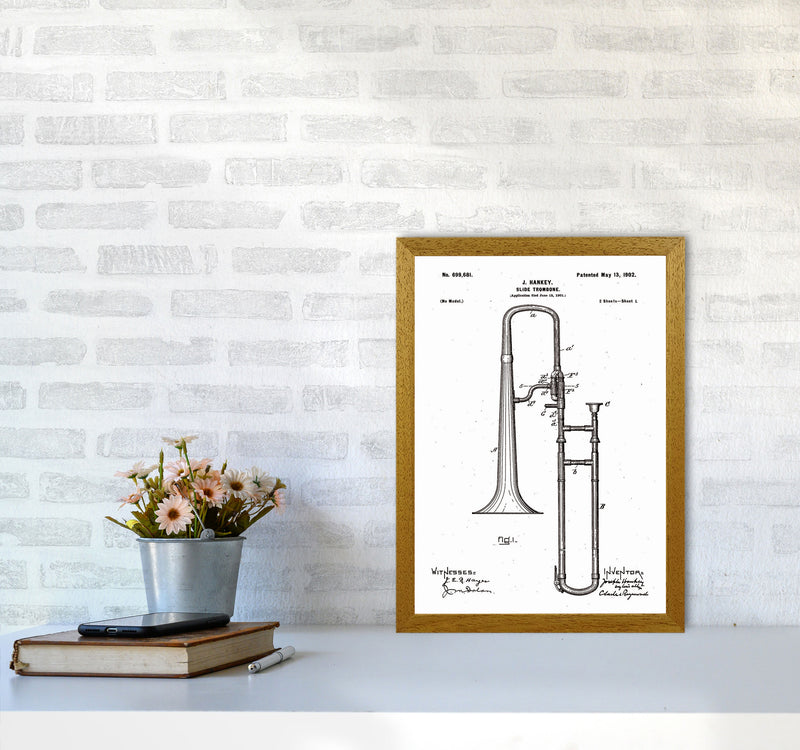 Slide Trombone Patent Art Print by Jason Stanley A3 Print Only