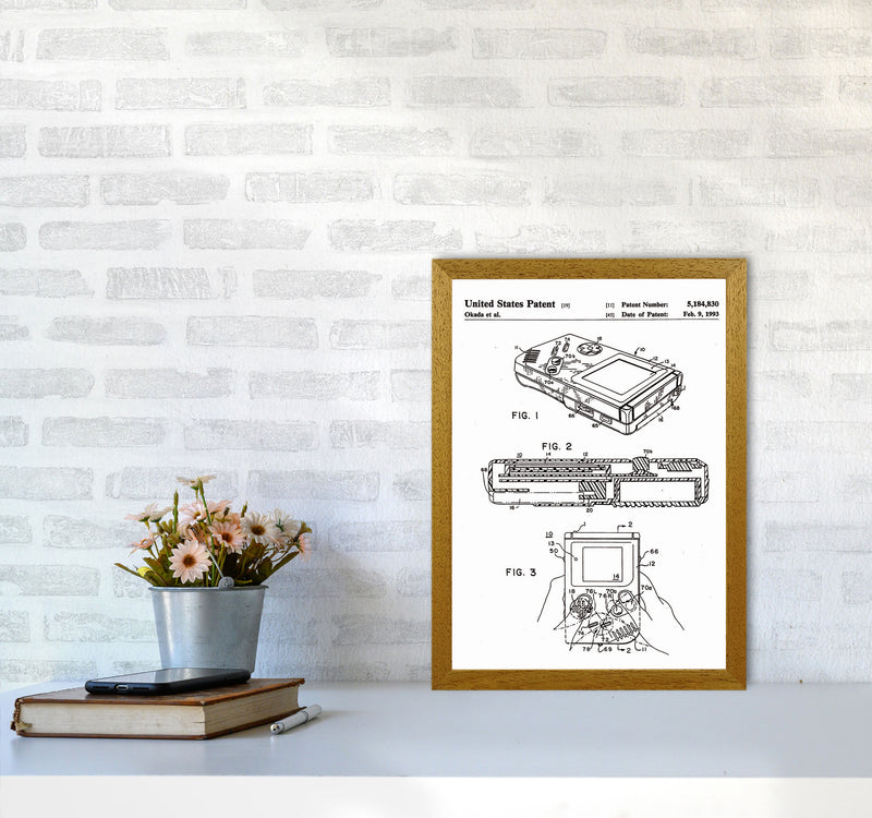 Gameboy Patent Art Print by Jason Stanley A3 Print Only
