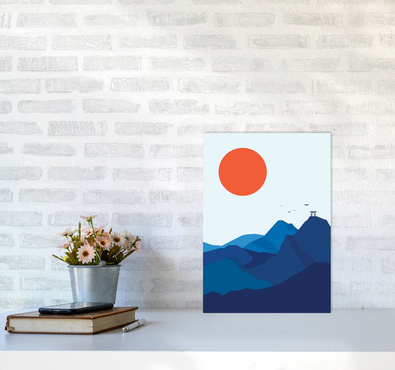 Japanese Mountain Sunrise Art Print by Jason Stanley A3 Black Frame