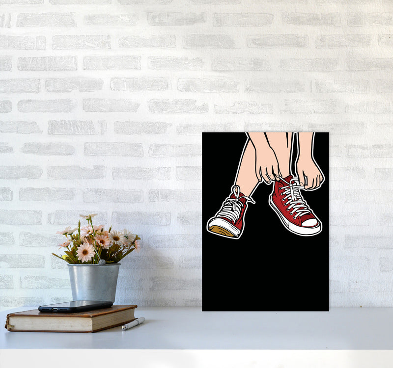Tie Your Shoe Laces Art Print by Jason Stanley A3 Black Frame