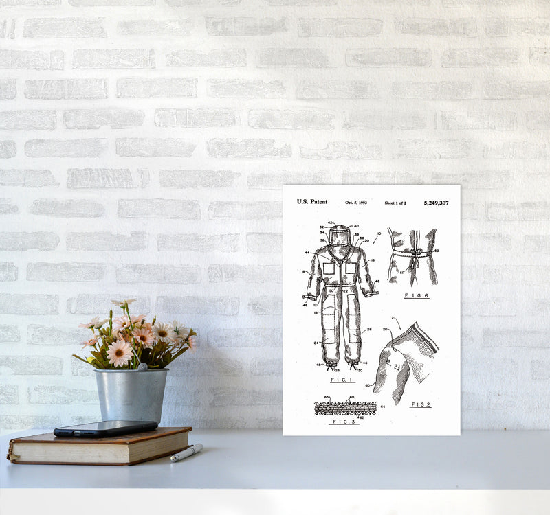 Bee Keeper Suit Patent Art Print by Jason Stanley A3 Black Frame