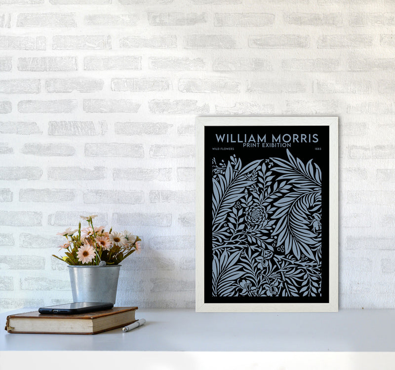William Morris Print Exibition Black Art Print by Jason Stanley A3 Oak Frame