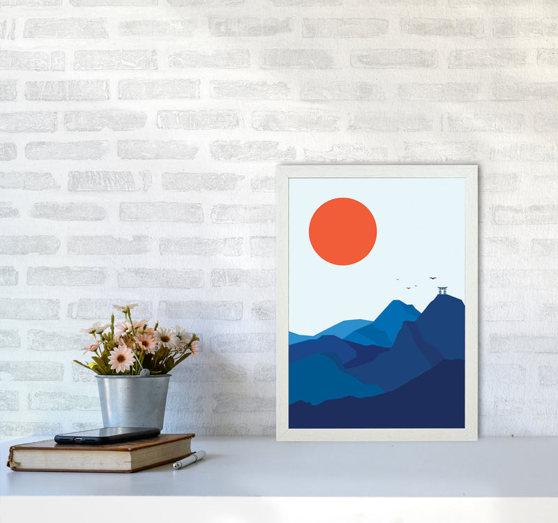 Japanese Mountain Sunrise Art Print by Jason Stanley A3 Oak Frame