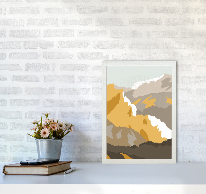 Japanese Mountain Scene Art Print by Jason Stanley A3 Oak Frame