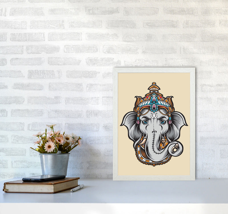 Ask Lord Ganesha Art Print by Jason Stanley A3 Oak Frame