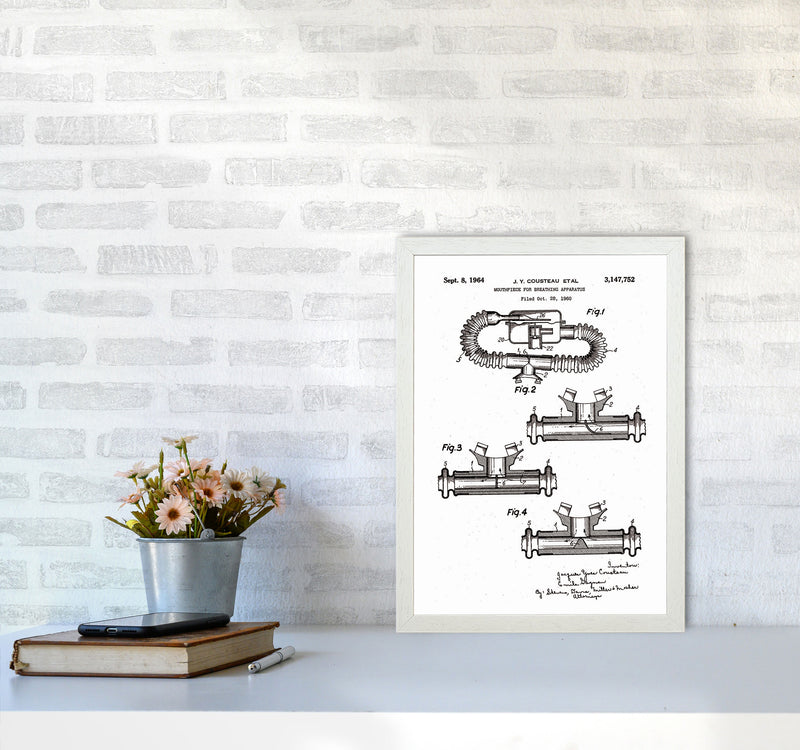 Diving Apparatus Patent Art Print by Jason Stanley A3 Oak Frame