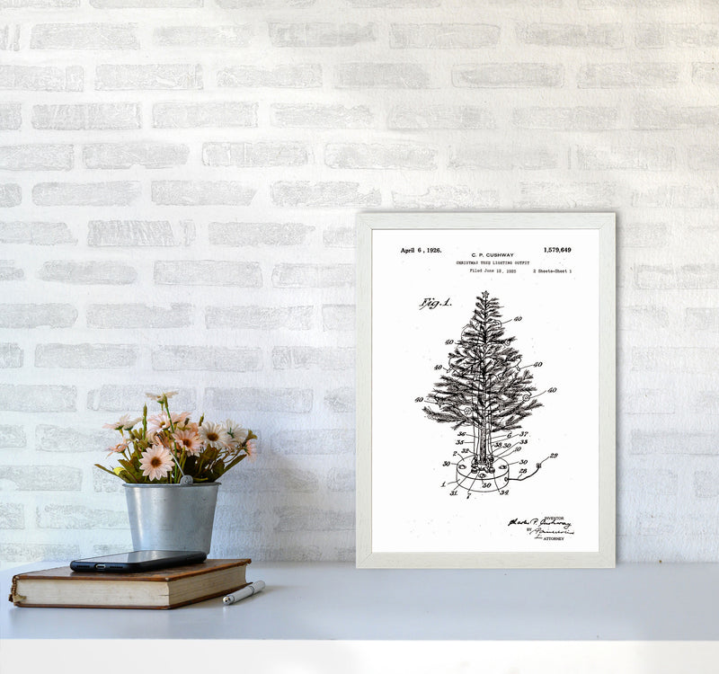 Christmas Tree Patent Art Print by Jason Stanley A3 Oak Frame