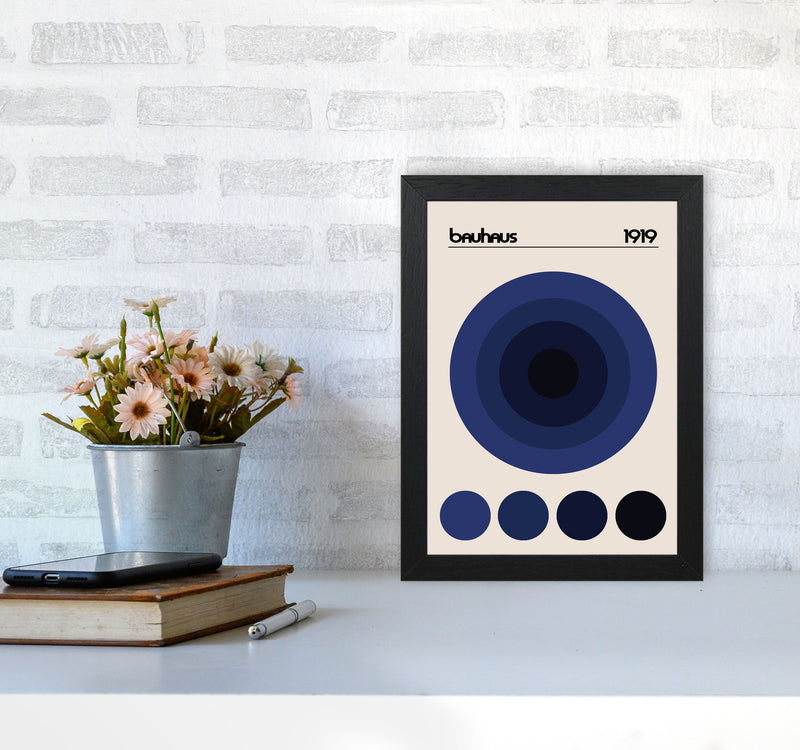 Bauhaus Blue Circle Art Print by Jason Stanley A4 White Frame