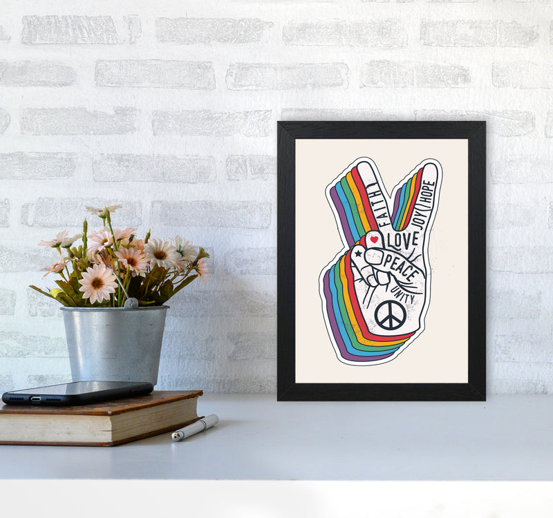 Peace And Love!! Art Print by Jason Stanley A4 White Frame