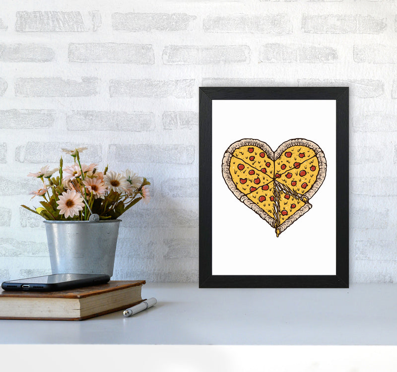 I Love Pizza Art Print by Jason Stanley A4 White Frame
