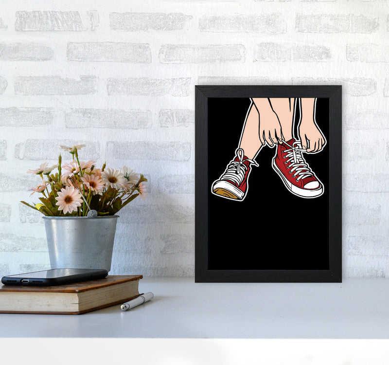 Tie Your Shoe Laces Art Print by Jason Stanley A4 White Frame