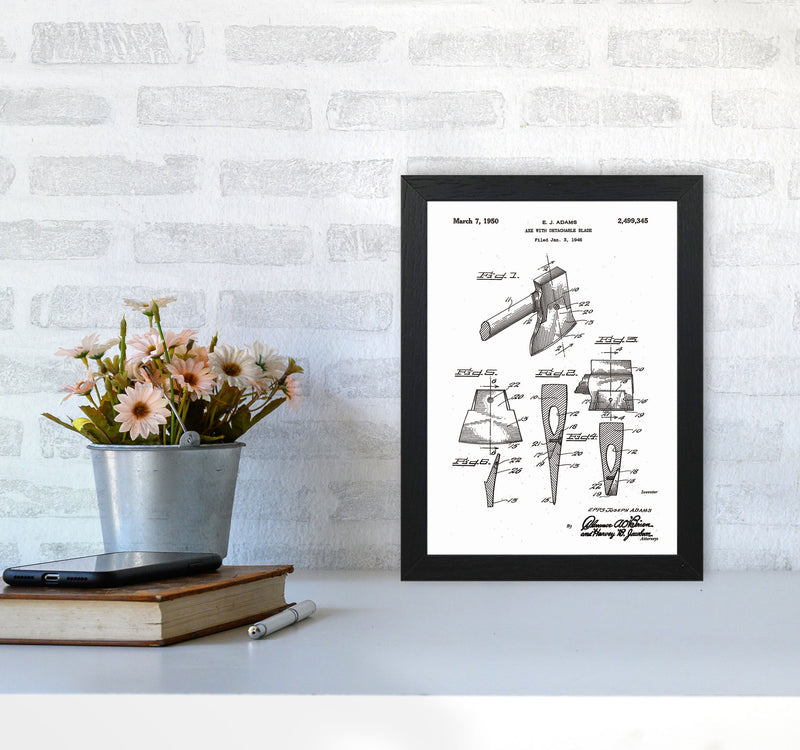 Axe Patent Art Print by Jason Stanley A4 White Frame