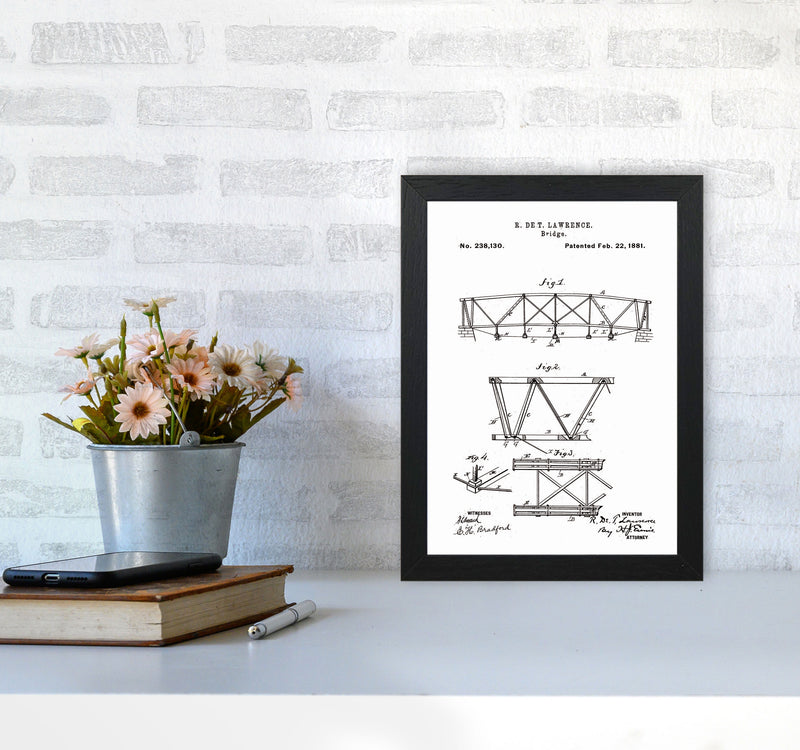 Bridge Patent Art Print by Jason Stanley A4 White Frame