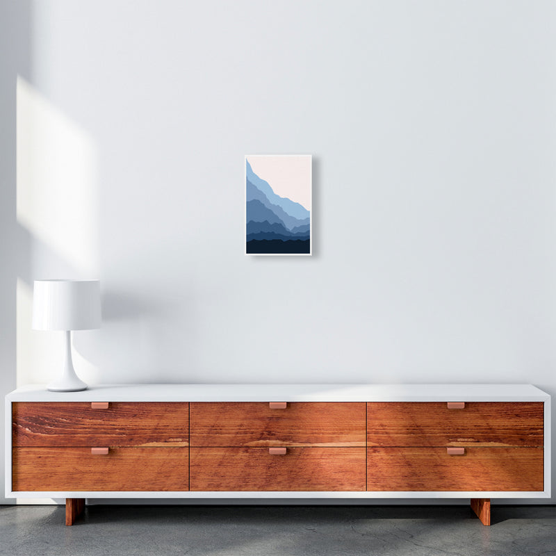 Blue Abstract Mountains Art Print by Jason Stanley A4 Canvas