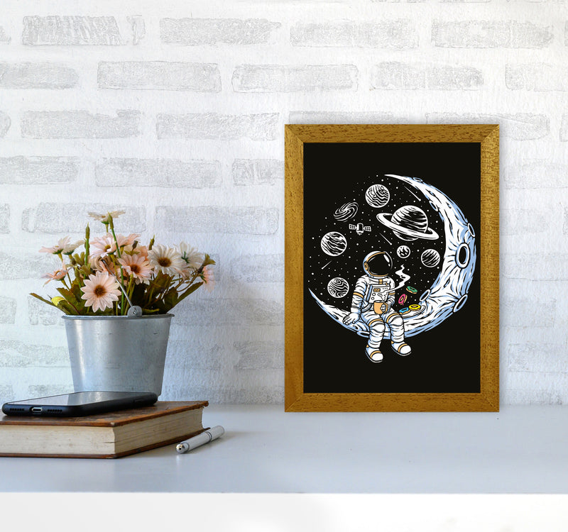 Coffee And Donuts On The Moon Art Print by Jason Stanley A4 Print Only
