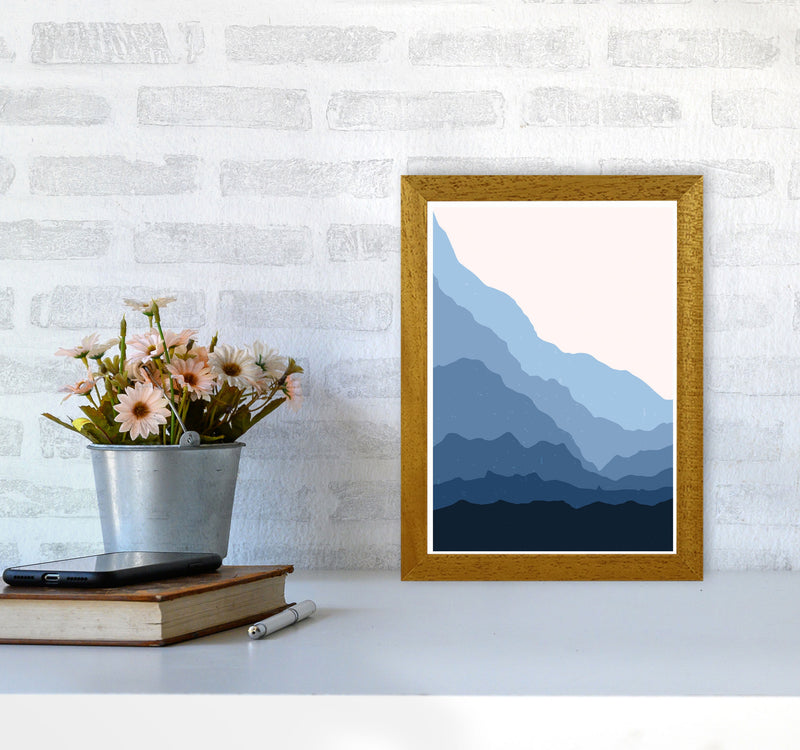 Blue Abstract Mountains Art Print by Jason Stanley A4 Print Only