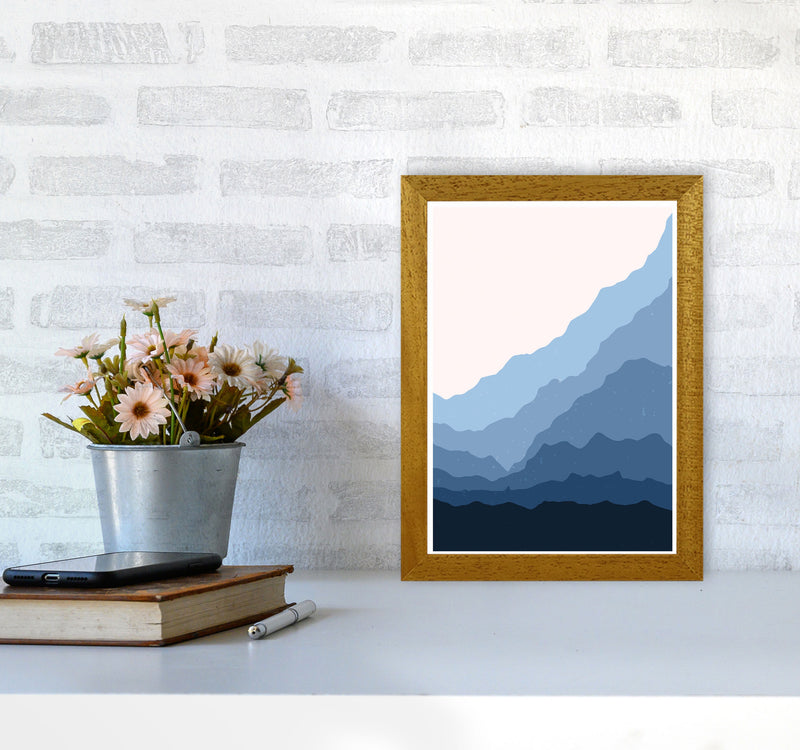 Blue Japanese Mountains Art Print by Jason Stanley A4 Print Only