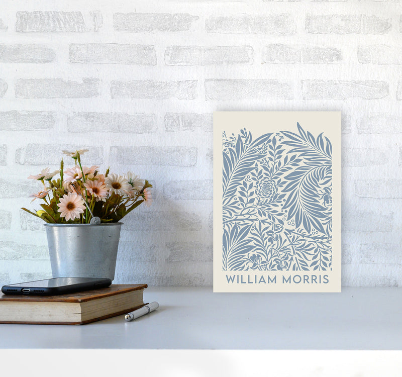 William Morris- Blue Wild Flowers Art Print by Jason Stanley A4 Black Frame