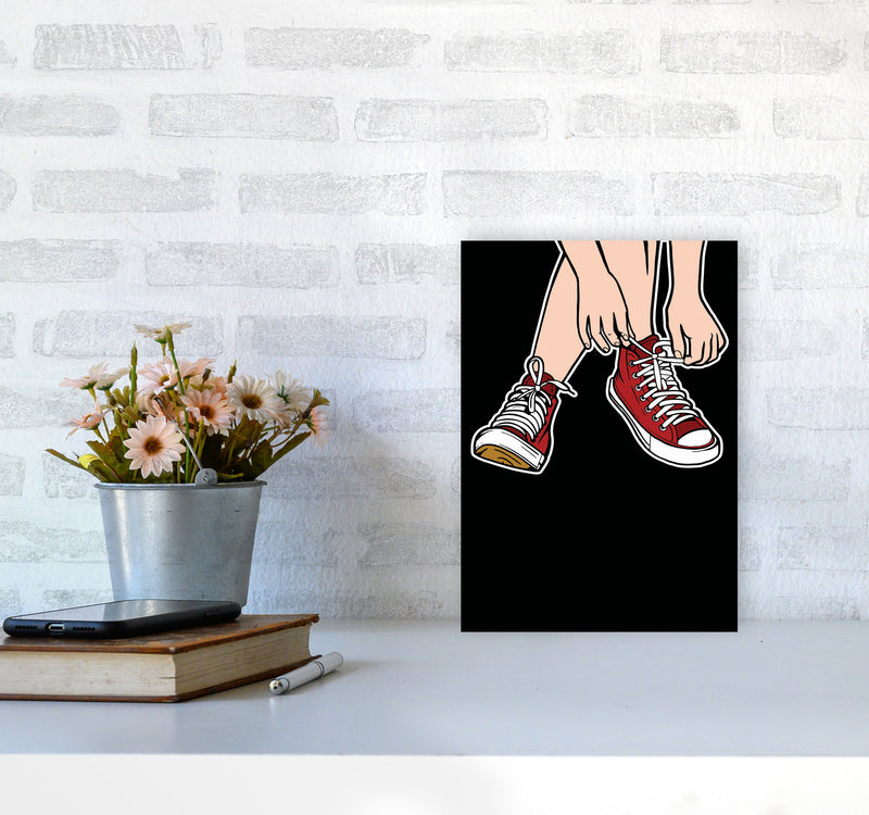 Tie Your Shoe Laces Art Print by Jason Stanley A4 Black Frame