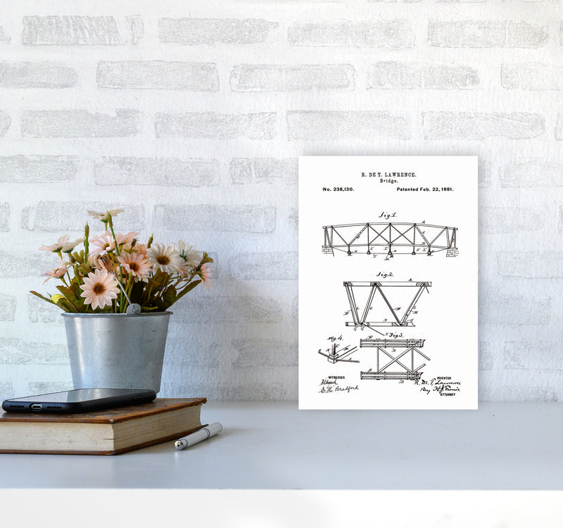 Bridge Patent Art Print by Jason Stanley A4 Black Frame