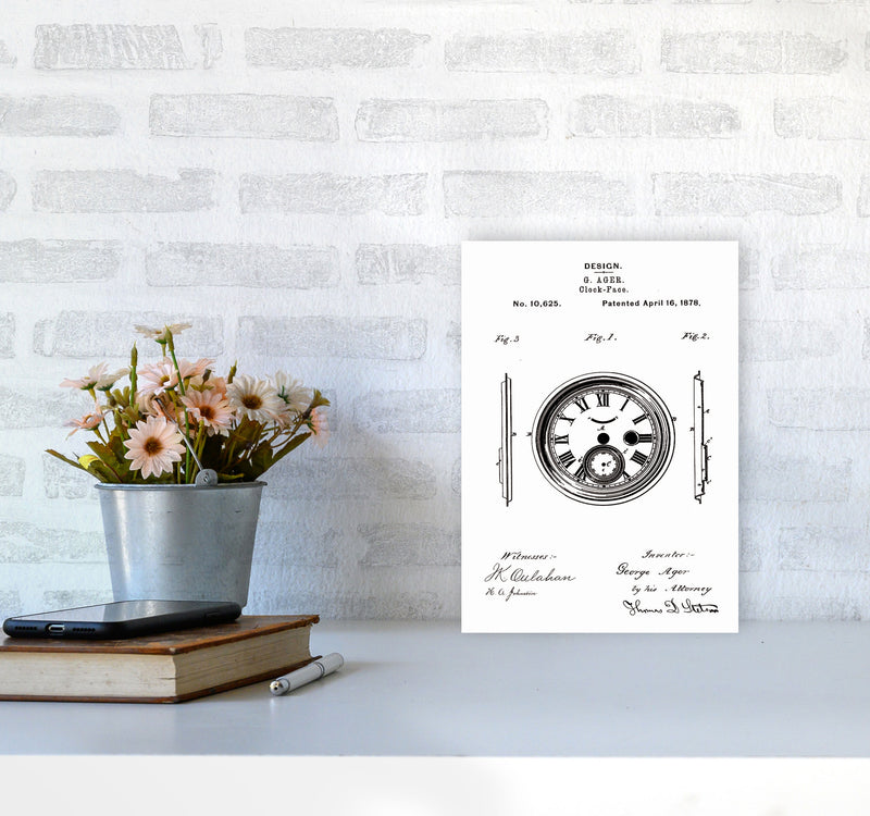 Clock Patent Art Print by Jason Stanley A4 Black Frame