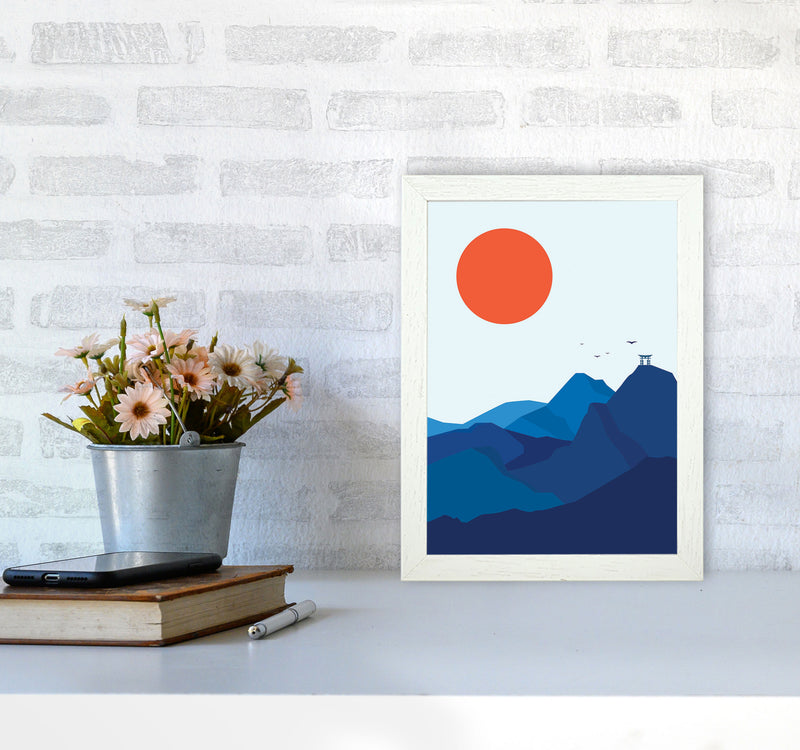 Japanese Mountain Sunrise Art Print by Jason Stanley A4 Oak Frame