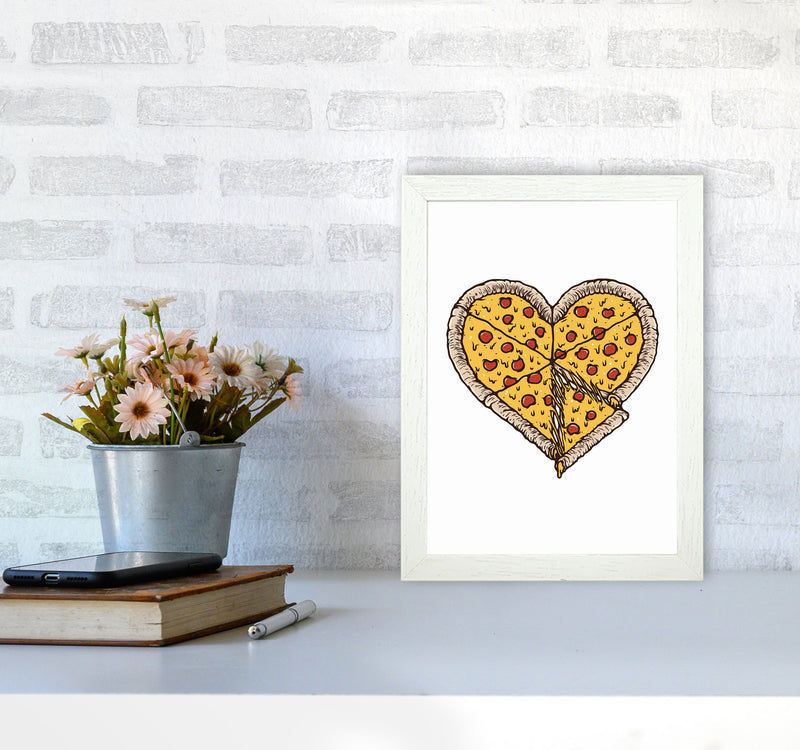 I Love Pizza Art Print by Jason Stanley A4 Oak Frame