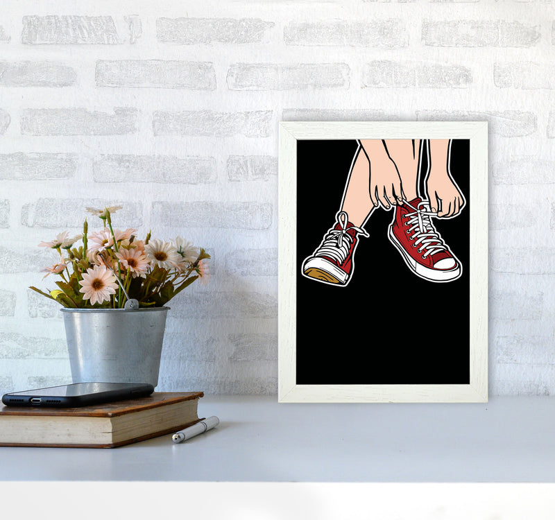 Tie Your Shoe Laces Art Print by Jason Stanley A4 Oak Frame