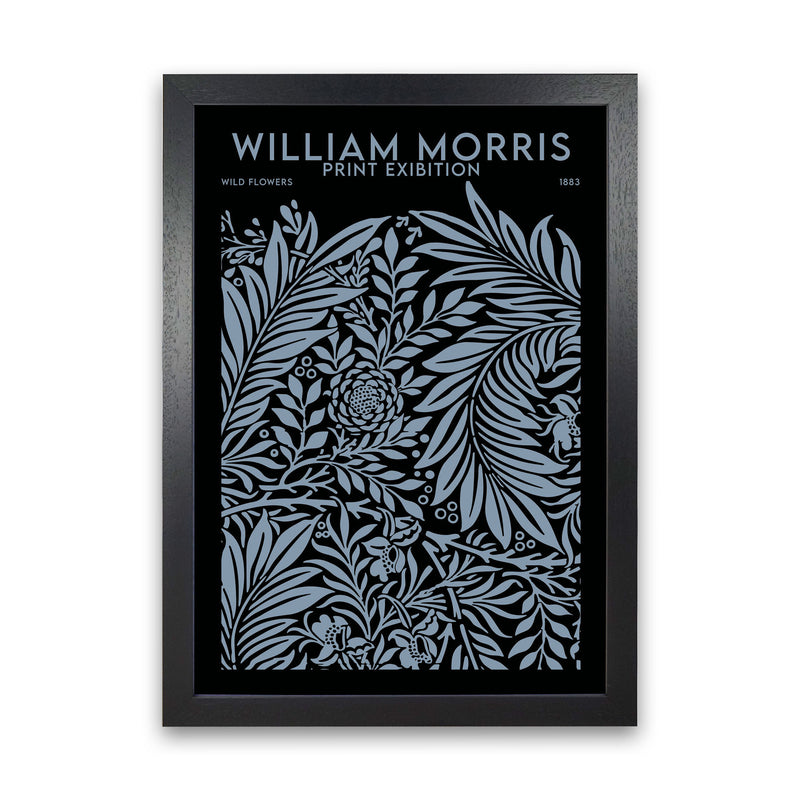William Morris Print Exibition Black Art Print by Jason Stanley Black Grain
